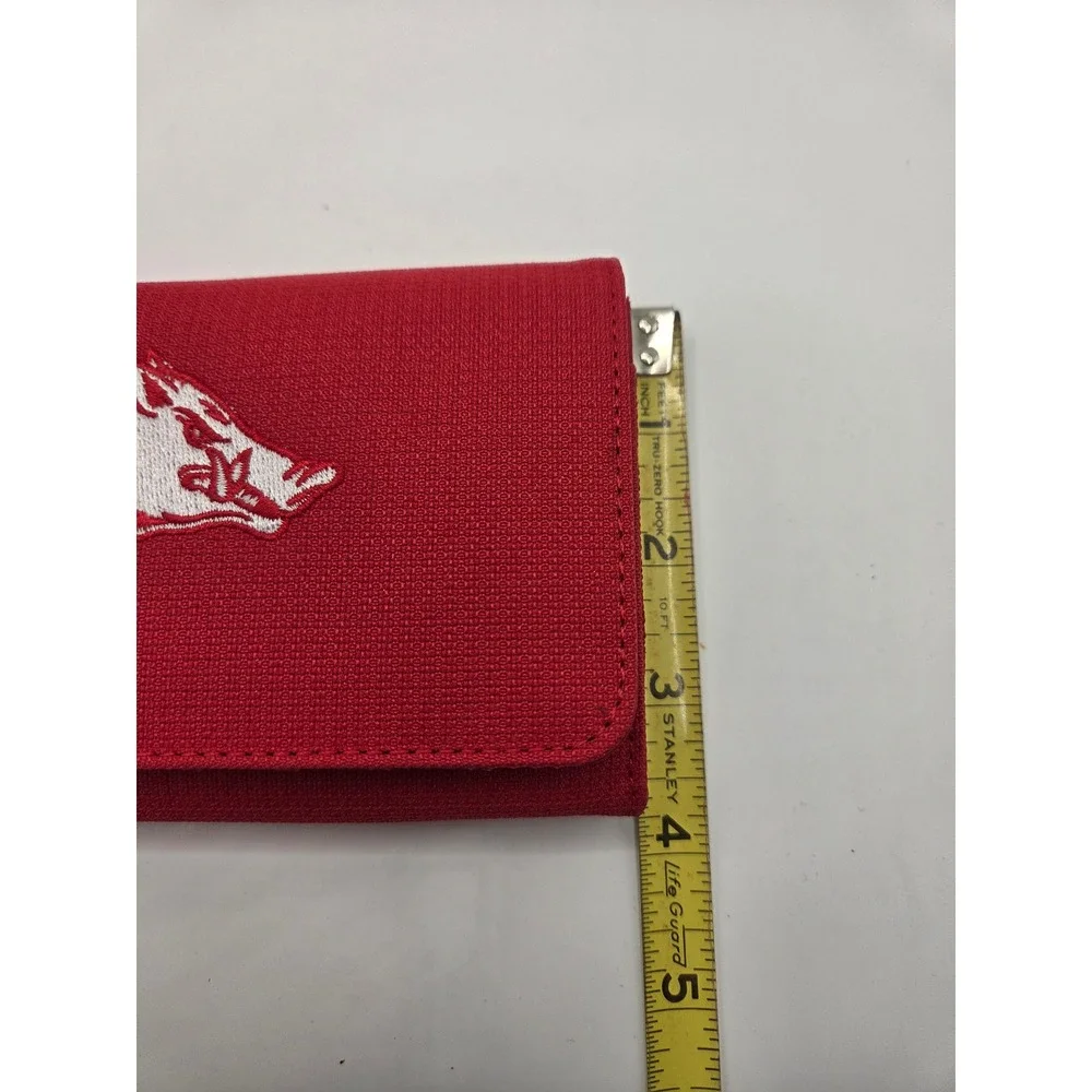 Sandol Arkansas Razorbacks Red Canvas Trifold Wallet NCAA Embroidered Logo